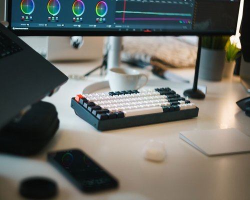 Adjusting monitor brightness settings in an office